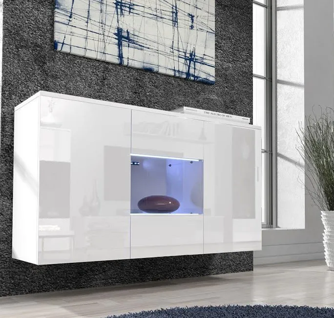 Aparador colgante de diseño Nora A2 blanco