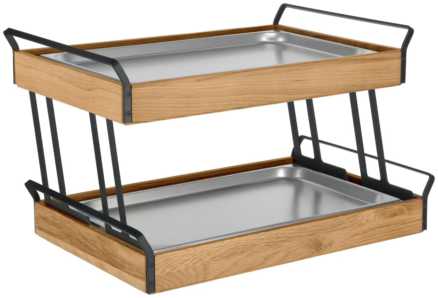 Vitrina refrigerada Esino plana acero inoxidable 2x 1/1 de 2 niveles