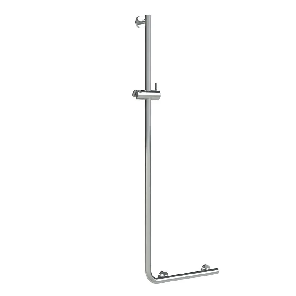 Asidero de baño Boston Comfort & Safety con barra de ducha - acero inox. - izquierda