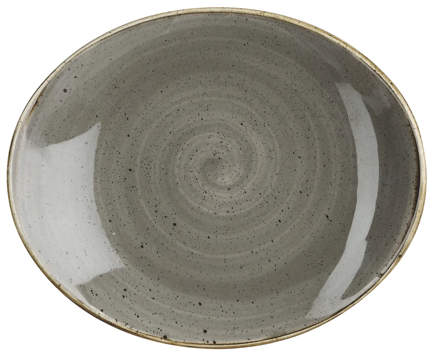 Plato Stonecast Peppercorn Ovalado con borde inclinado