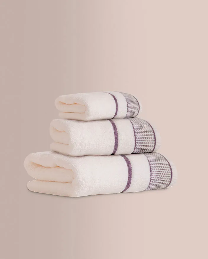 Juego de Toallas Jacquard Don Algodon Aret Blanco