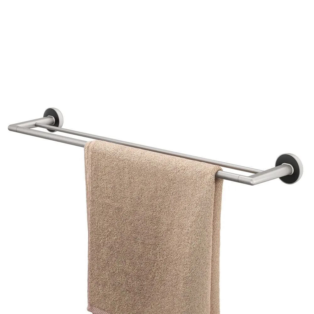 Toallero doble acero inox. cepillado/negro Copper