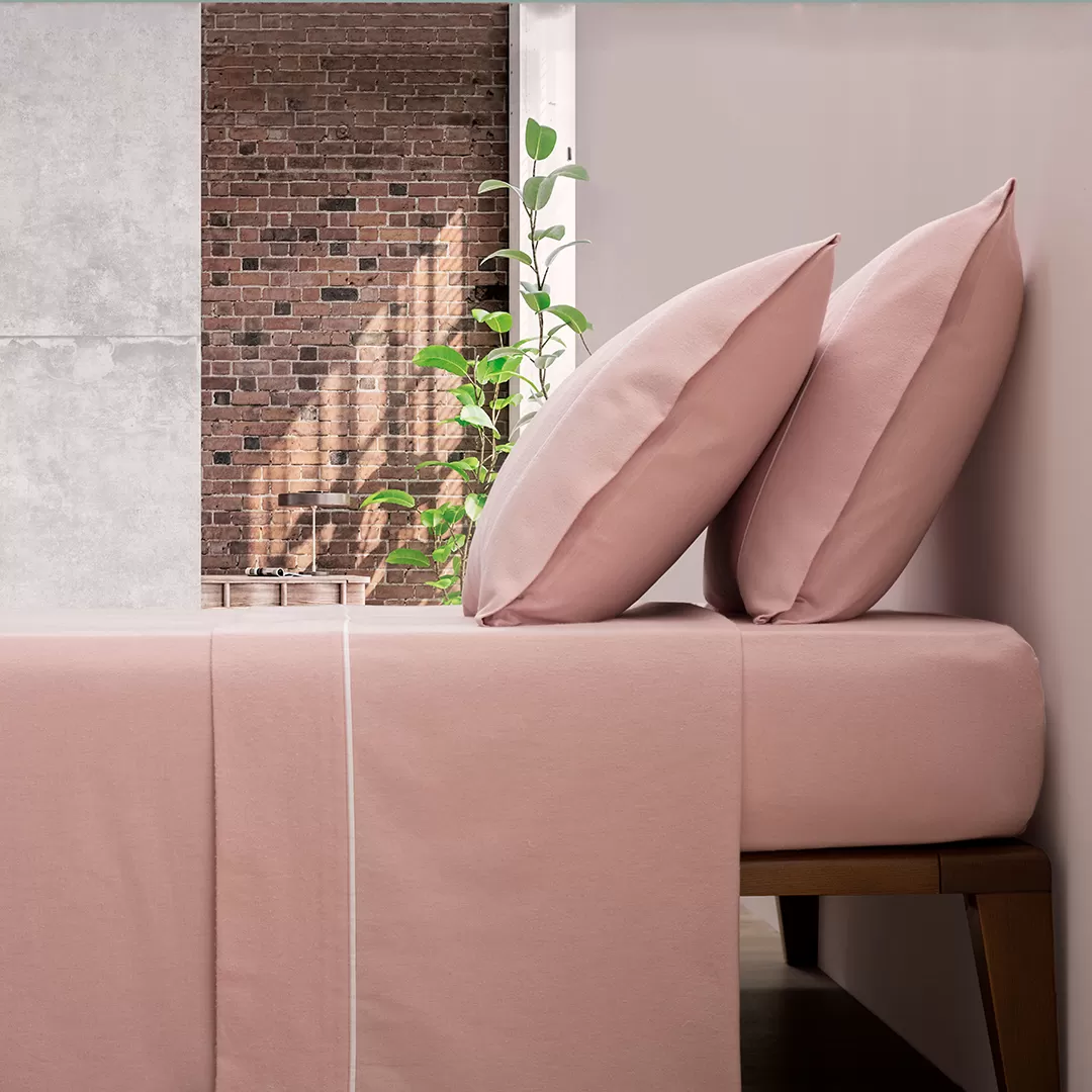 Sábanas de Franela Liso Rosa