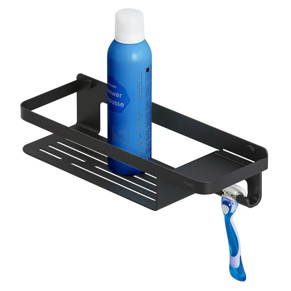Cesta de ducha con toallero negro Caddy