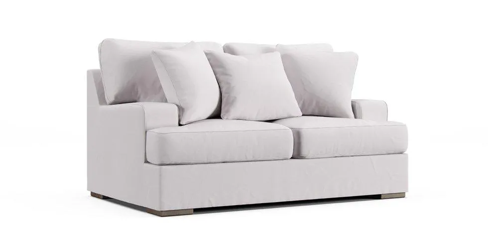 Alesandra Loveseat Slipcover - Everyday Cotton Pebble