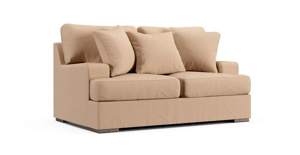 Alesandra Loveseat Slipcover - Everyday Cotton Khaki
