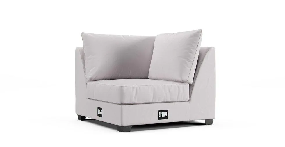 Ardsley Wedge Slipcover - Everyday Cotton Pebble