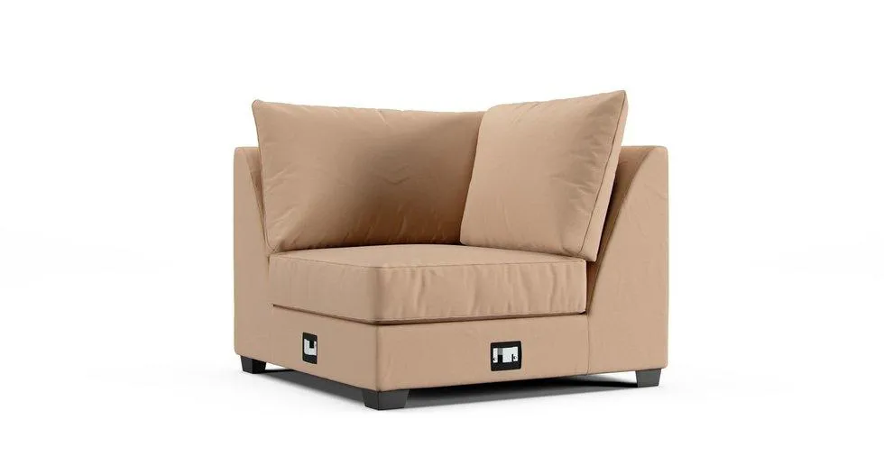 Ardsley Wedge Slipcover - Everyday Cotton Khaki