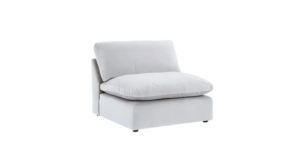 Sophie Armless Chair Slipcover - Everyday Cotton Khaki