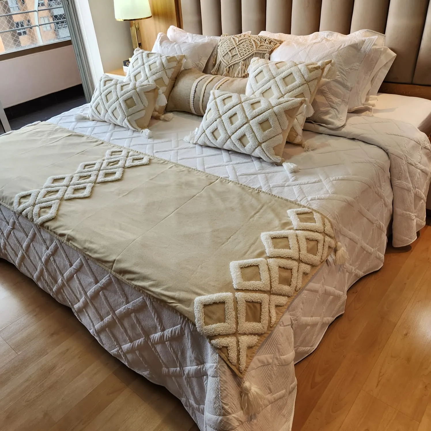 Pie de cama Boho Rombos 0