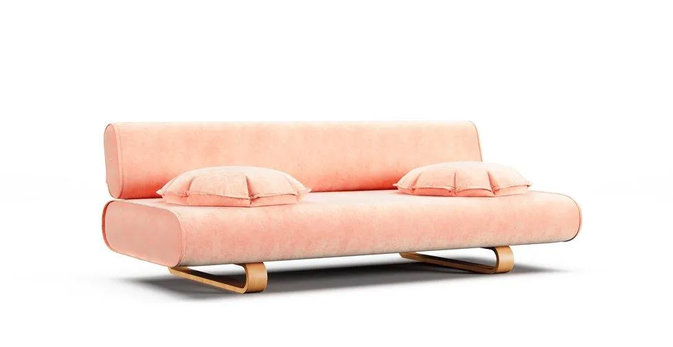 Allerum Sofa Bed Cover - Classic Velvet Peach