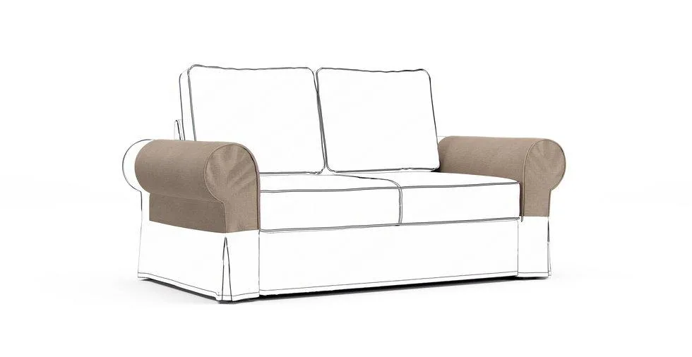 Backabro Armrest Protector Covers — Add On - Mod Basketweave Flax