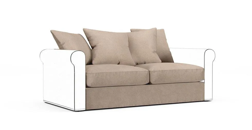 Gronlid Two-Seat Sofa-Bed Section Cover - Mod Basketweave Flax