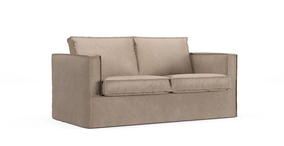 Karlstad 2 Seater Sofa Cover - Mod Basketweave Flax