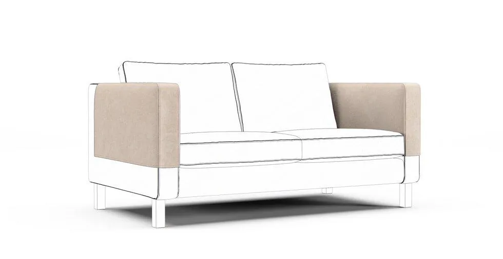 Karlstad Armrest Protector Covers — Add On - Mod Basketweave Pearl