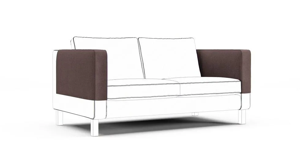Karlstad Armrest Protector Covers — Add On - Mod Basketweave Espresso