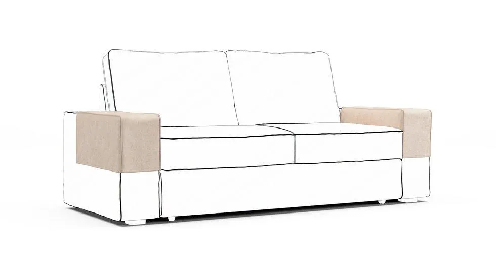 Vilasund Armrest Protector Covers — Add On - Mod Basketweave Pearl