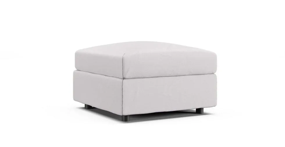 Vimle Footstool with Storage Cover - Everyday Cotton Pebble