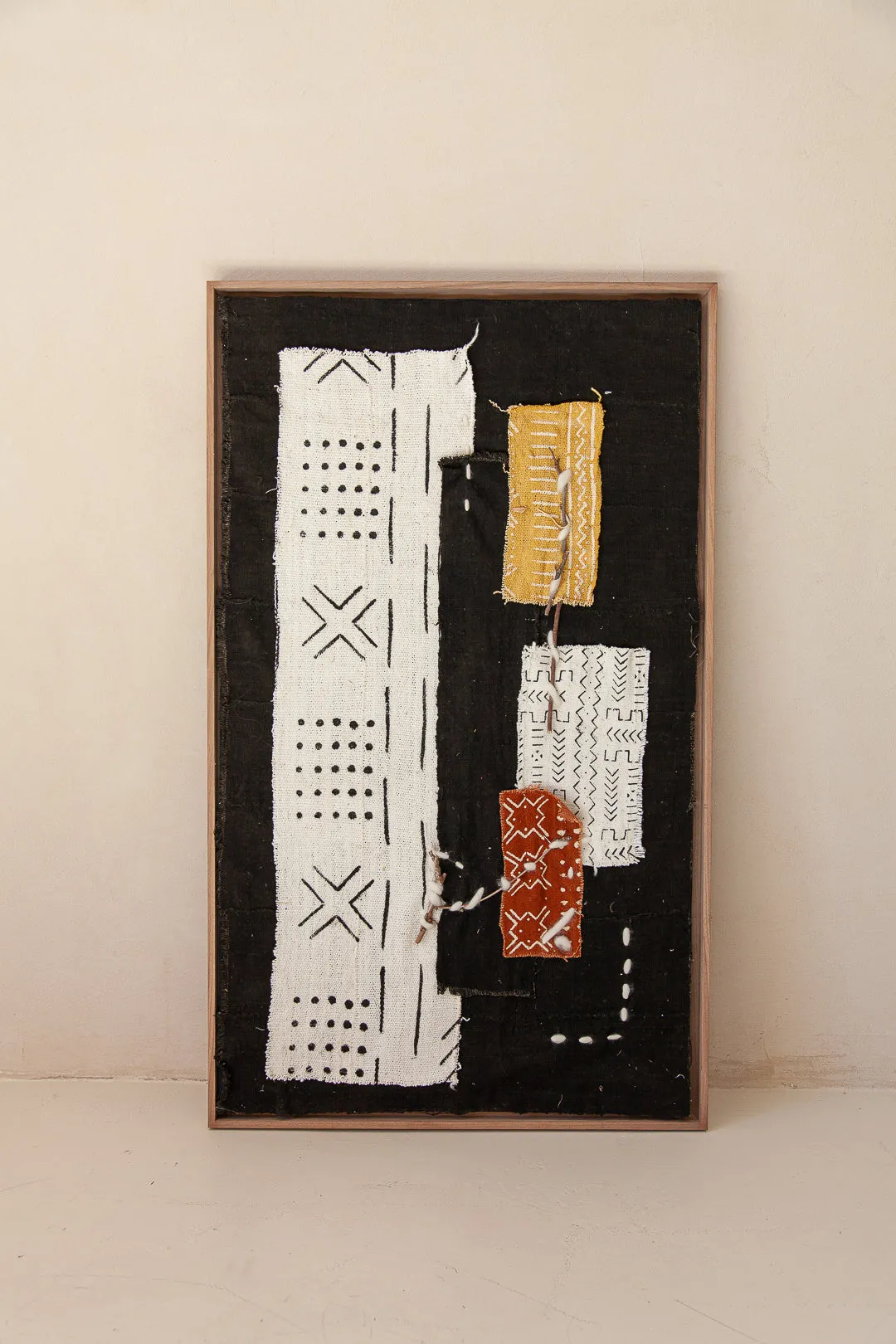 Cuadro Bogolán negro 110x65cm