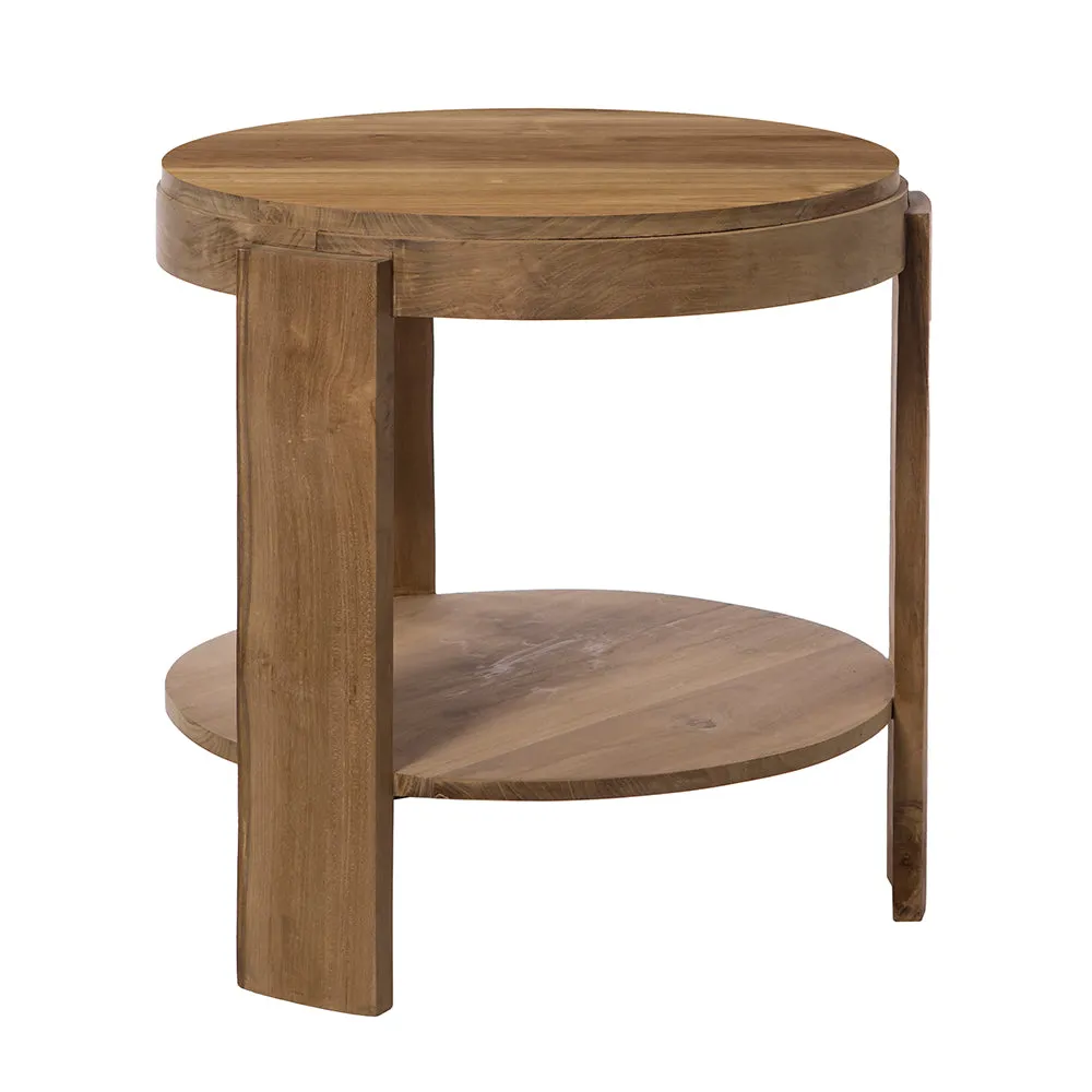 Mesa auxiliar Redonda en Madera de teca Nabila Ø60