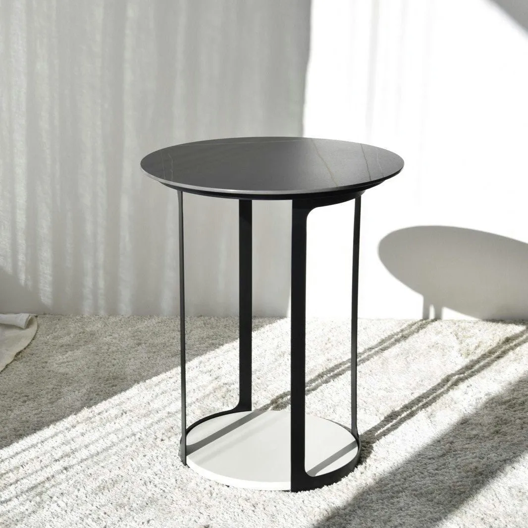 Mesa Auxiliar en Metal y Piedra Sinterizada Lithos N.30