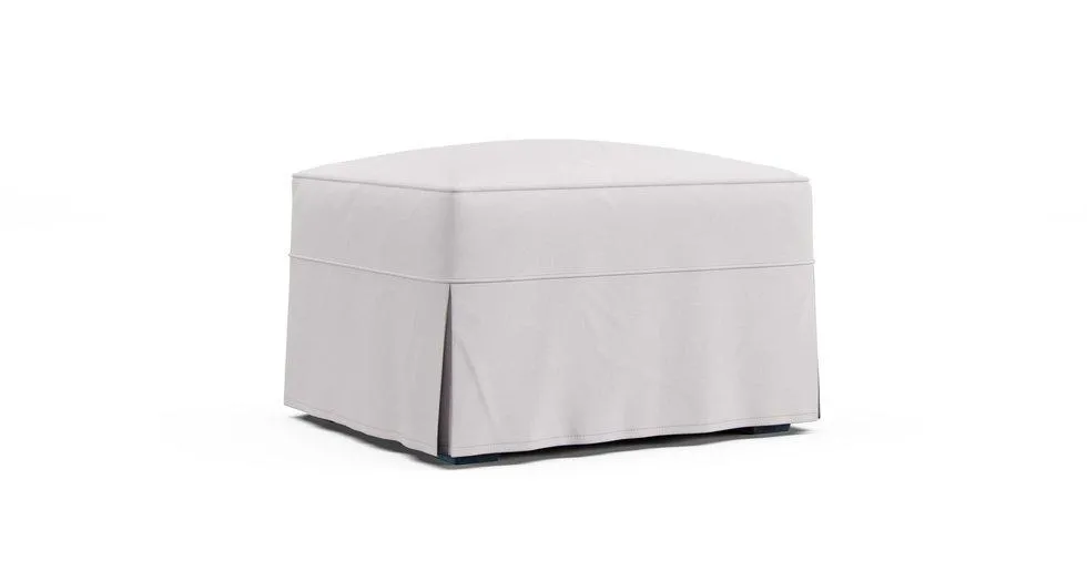 Buchanan Ottoman Slipcover - Everyday Cotton Pebble