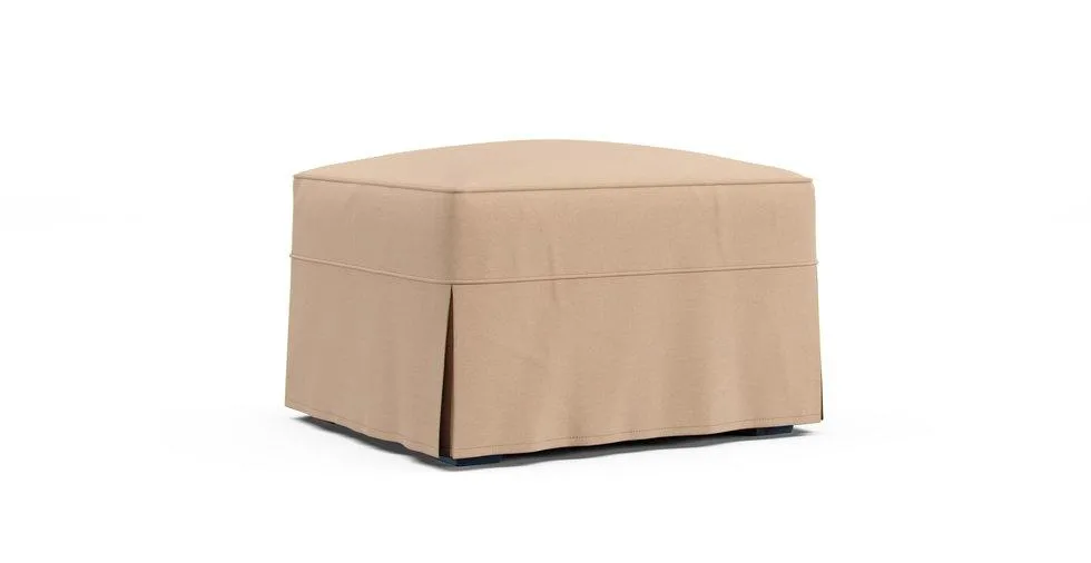 Buchanan Ottoman Slipcover - Everyday Cotton Khaki