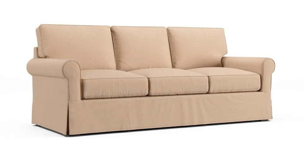 Buchanan Roll Arm 93.5" Sofa Slipcover - Everyday Cotton Khaki