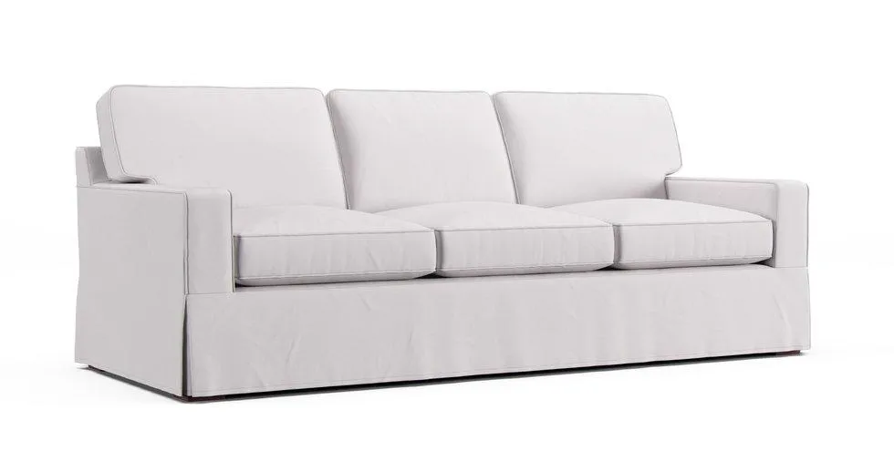 Buchanan Square Arm Sleeper Sofa Slipcover - Everyday Cotton Pebble