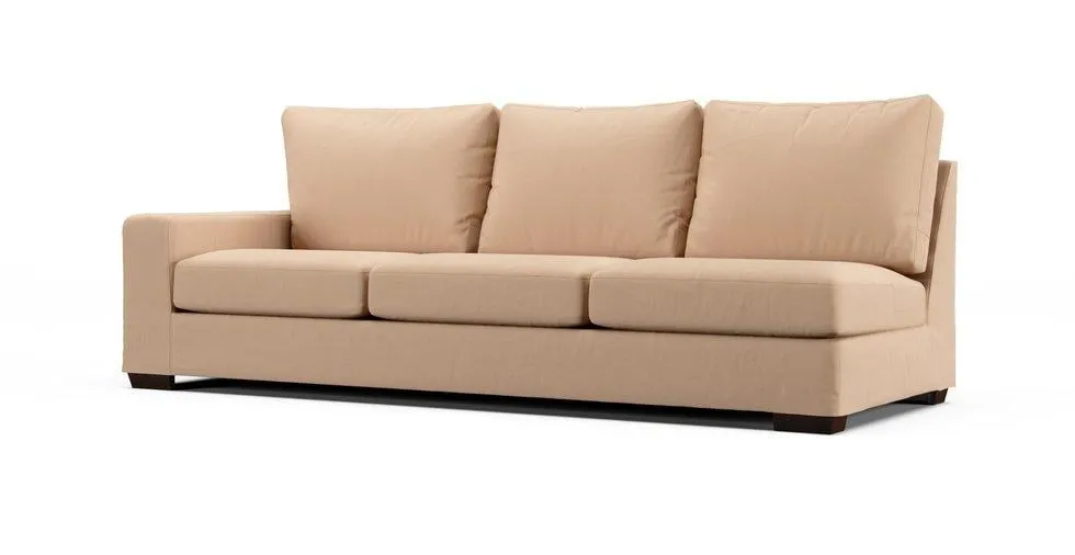 Big Sur Square Arm Left/Right 105" Grand Sofa Sectional Slipcover - Everyday Cotton Khaki