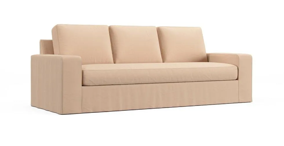 Big Sur Square Arm 105" Grand Sofa Slipcover - Everyday Cotton Khaki
