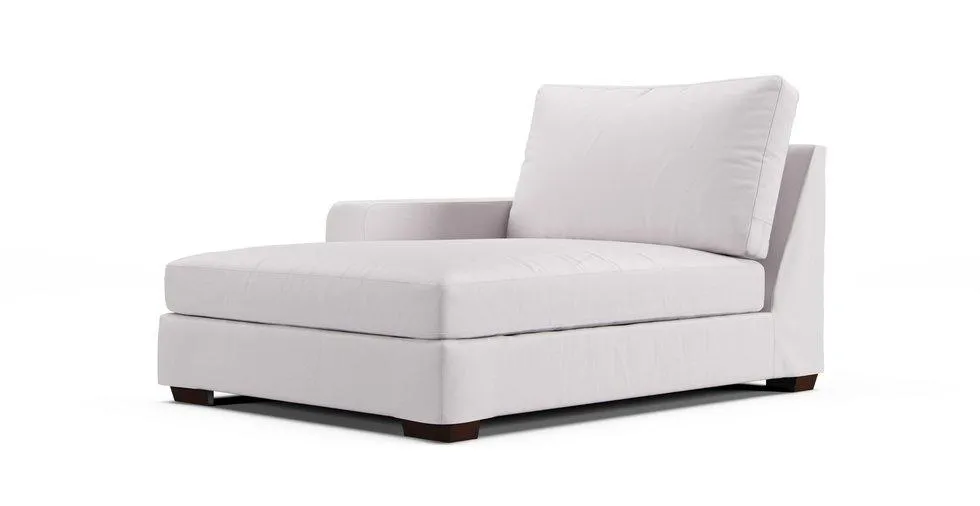 Big Sur Square Arm Left/Right 51" Wide Chaise Sectional Slipcover - Everyday Cotton Pebble