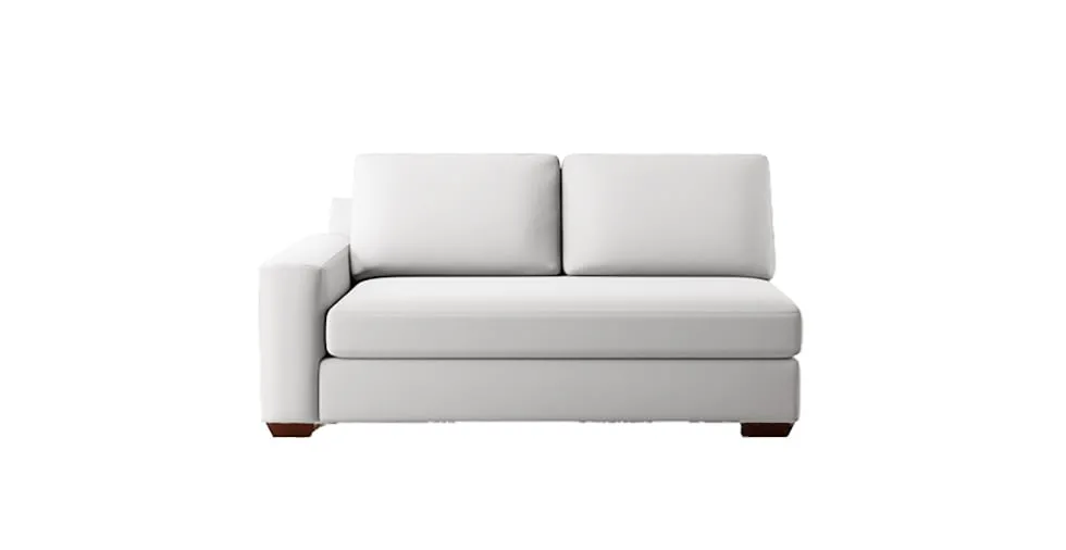 Big Sur Square Arm Left/Right Arm Loveseat Slipcover - Everyday Cotton Khaki