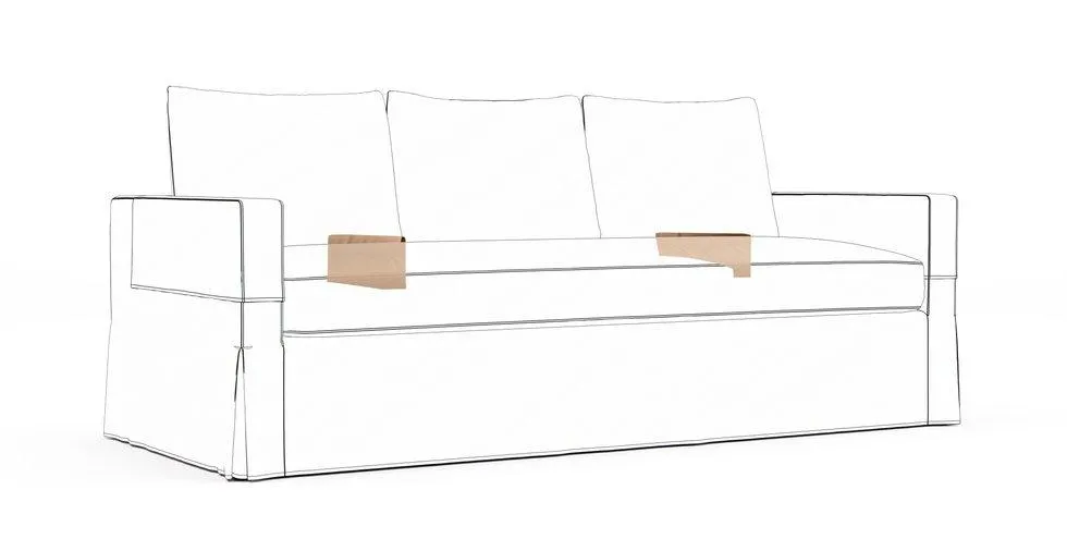 Catalina Armrest Protector Covers - Everyday Cotton Khaki