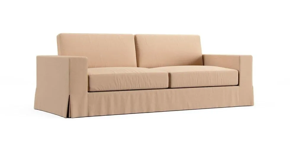 Carmel Wide Arm 98" Grand Sofa Slipcover - Everyday Cotton Khaki