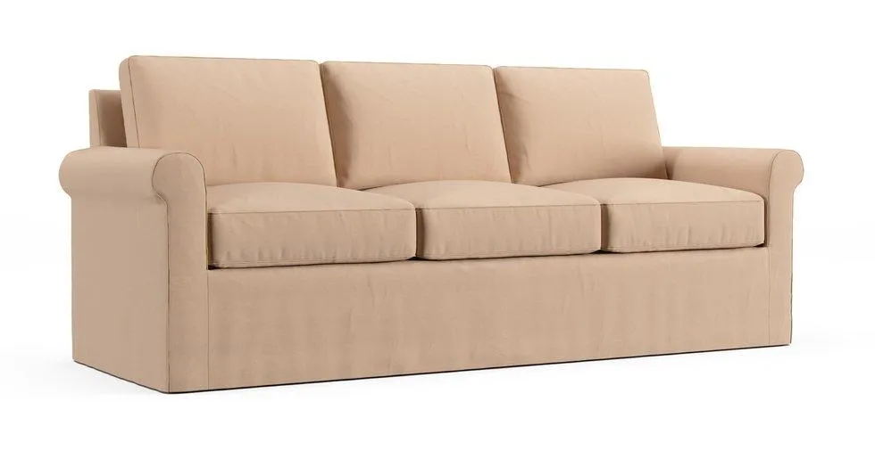 Cameron Roll Arm 98" Grand Sofa Slipcover - Everyday Cotton Khaki