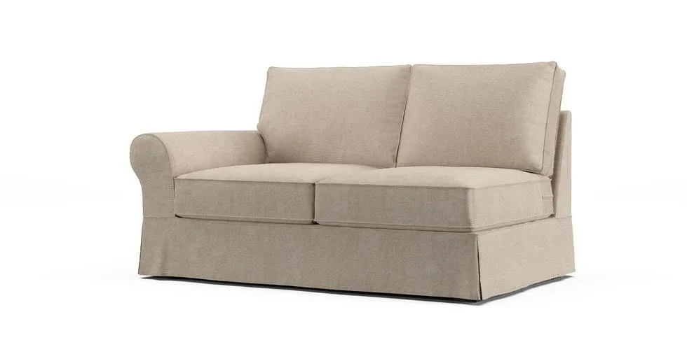 PB Comfort Roll Arm Left/Right Arm Loveseat Slipcover - Mod Basketweave Oatmeal