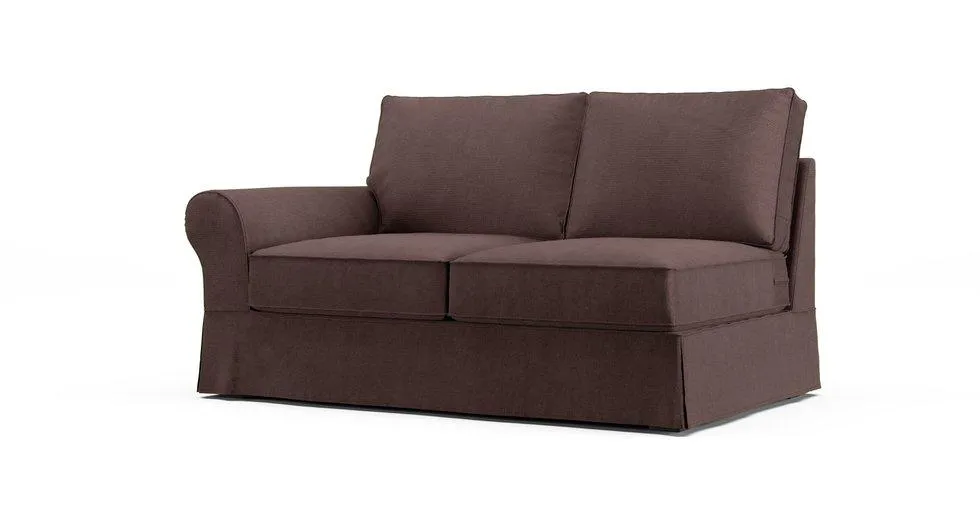 PB Comfort Roll Arm Left/Right Arm Loveseat Slipcover - Mod Basketweave Espresso