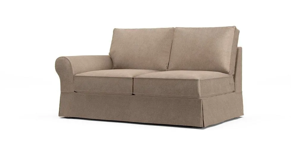 PB Comfort Roll Arm Left/Right Arm Loveseat Slipcover - Mod Basketweave Flax