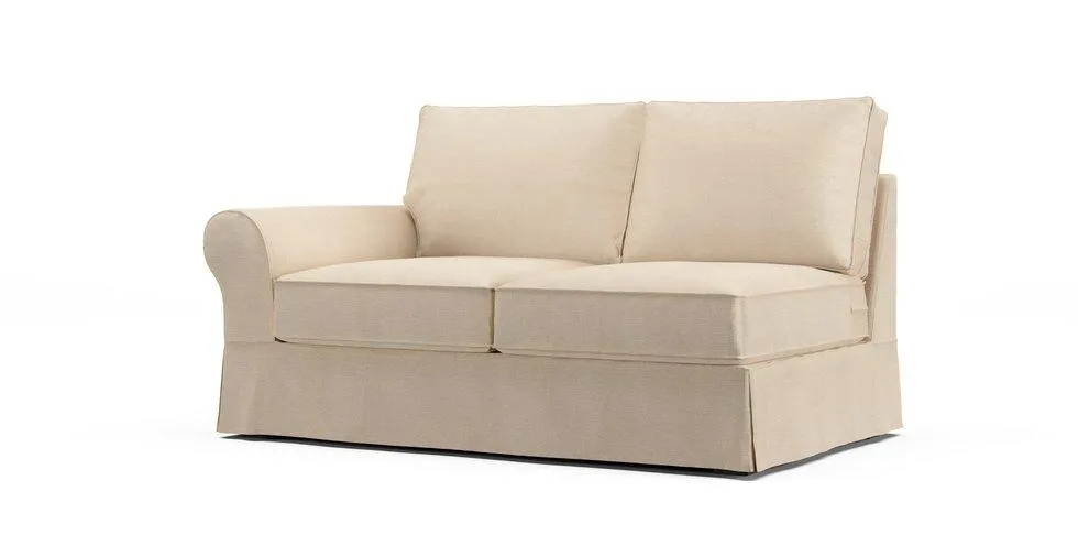 PB Comfort Roll Arm Left/Right Arm Loveseat Slipcover - Mod Chenille Cream