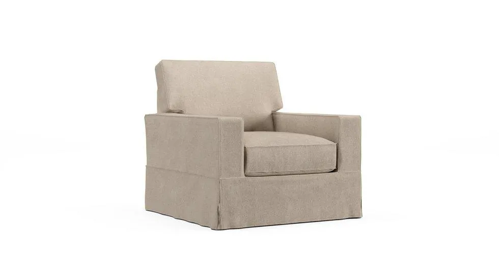 PB Comfort Square Arm Armchair Slipcover - Mod Basketweave Oatmeal