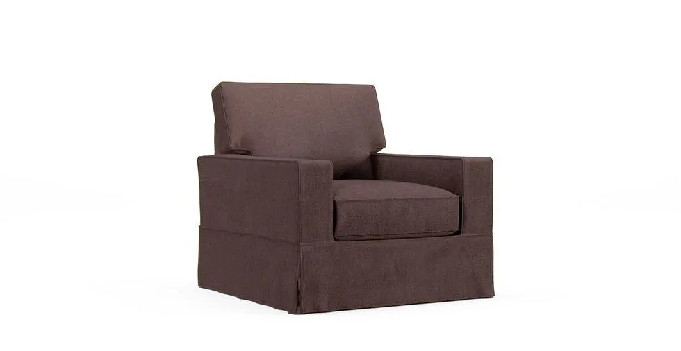 PB Comfort Square Arm Armchair Slipcover - Mod Basketweave Espresso