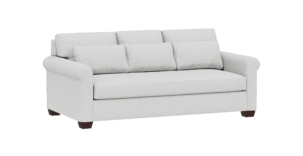 York Roll Deep Seat 83" Sofa Slipcover - Everyday Cotton Pebble