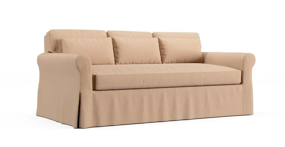 York Roll Deep Seat 83" Sofa Slipcover - Everyday Cotton Khaki