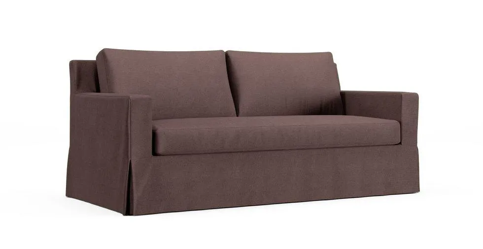 York Square Arm Bench Seat Sofa 80.5" Slipcover - Mod Basketweave Espresso