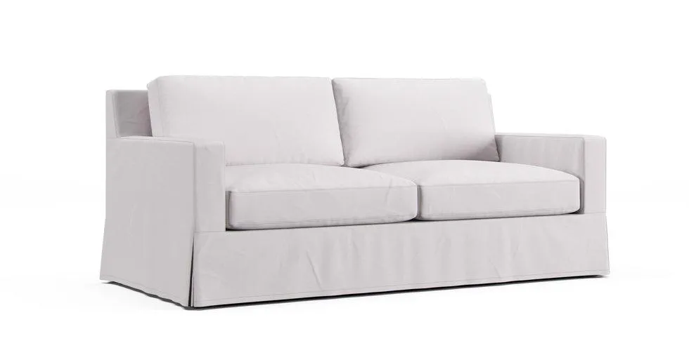 York Square Arm Sofa 80.5" Slipcover - Everyday Cotton Pebble
