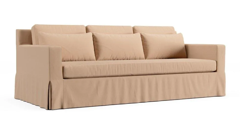 York Square Arm Deep Seat 95" Grand Sofa Slipcover - Everyday Cotton Khaki