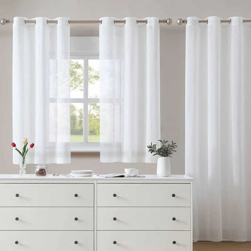 Visillo de Ventana para la Cocina 100x150cm MODELO LÍNEA BLANCA (impronta)