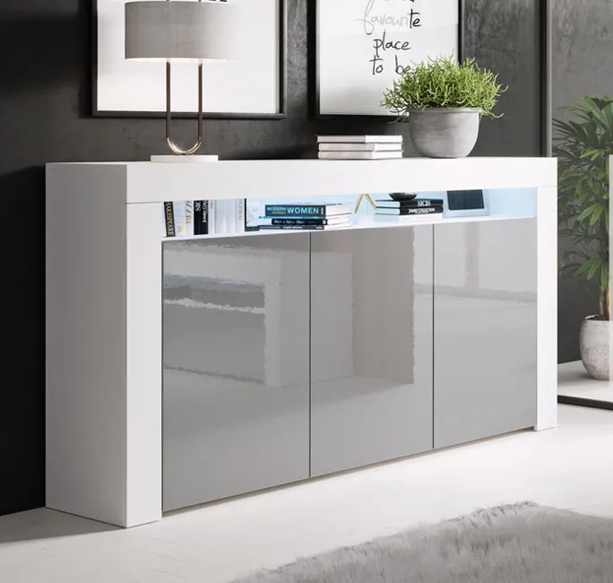 Aparador modelo Aker color blanco y gris ⟦ʀᴇᴀᴄᴏɴᴅɪᴄɪᴏɴᴀᴅᴏ⟧