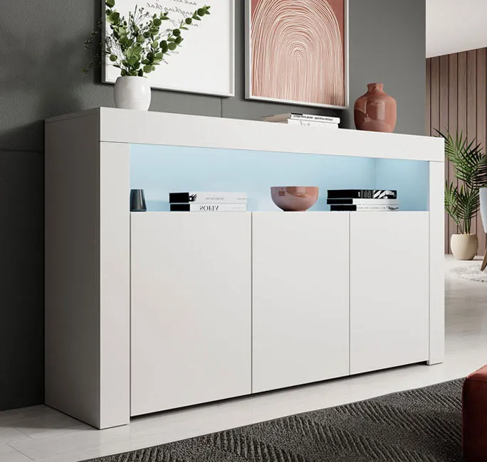Aparador modelo Aker color blanco mate